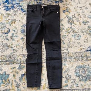Madewell black denim jeans. High Riser Skinny.